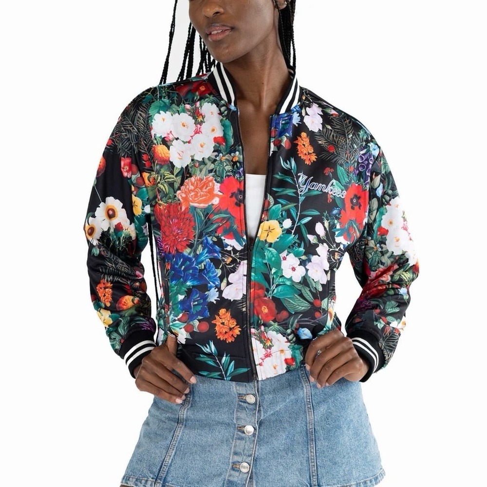 New York NY Yankees Lusso Women's Small Floral Marissa Full-Zip Jacket -New Rare